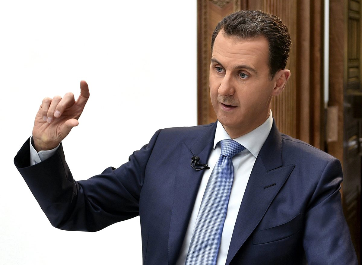 El presidente sirio Bachar al Asad ofrece una entrevista en Damasco, Siria.(Foto Prensa Libre:AFP).