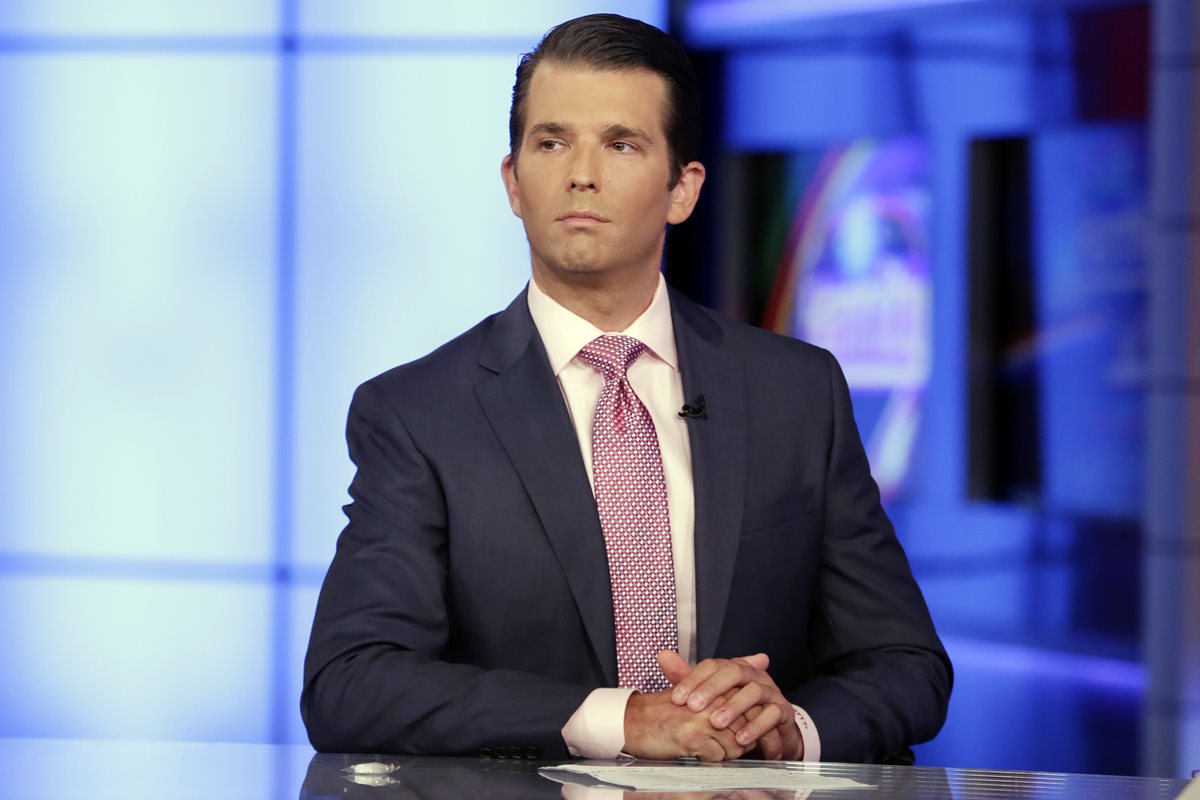 Donald Trump Jr., durante una entrevista para Fox News. (Foto Prensa Libre: AP)