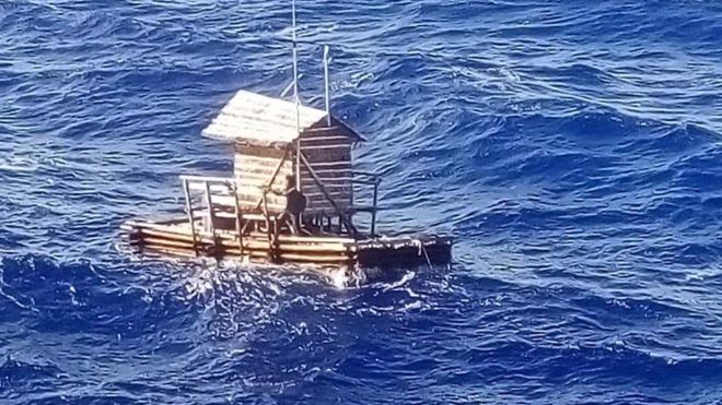 Adilang se encontraba a bordo de un rompong, una trampa flotante de pesca con forma de choza. INDONESIAN CONSULATE OSAKA/FACEBOOK