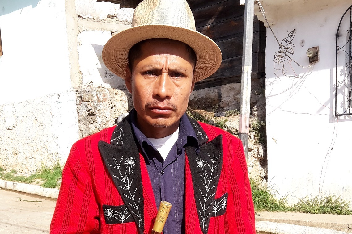 Concepción Santay, alcalde indígena de San Juan Cotzal, Quiché, durante actividades en esa localidad. (Foto Prensa Libre: Óscar Figueroa)