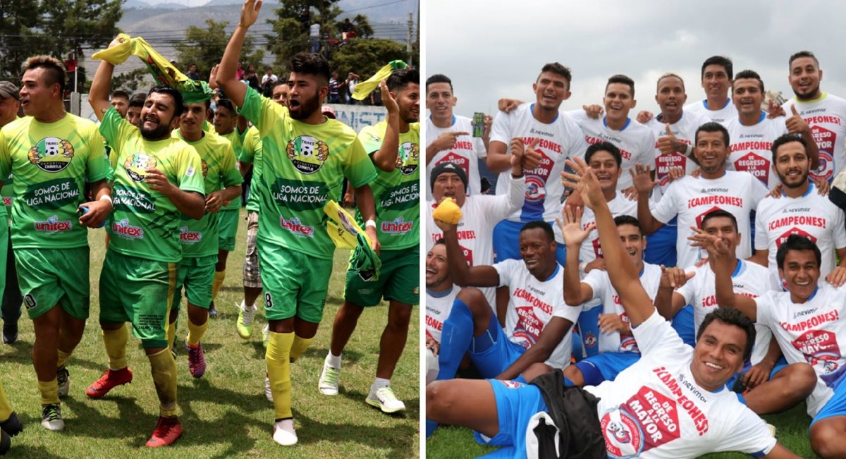 Chiantla e Iztapa disputarán la final del Clausura 2018 de la Primera Divisón en la que ambos cuadros ya tienen sellado su pase a la Liga Nacional. (Foto Prensa Libre: Mike Castillo y Raúl Juárez)