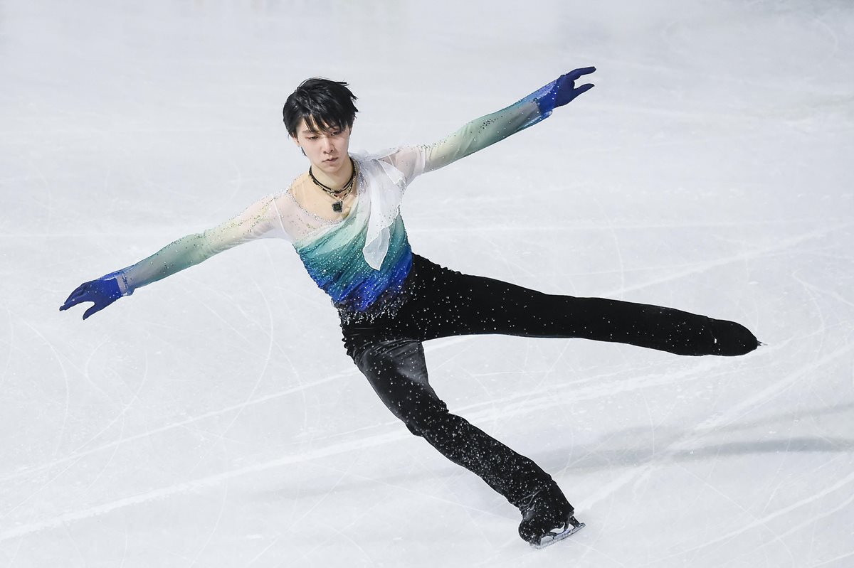 Yuzuru Hanyu, durante su presentación en la competencia. (Foto Prensa Libre: EFE)