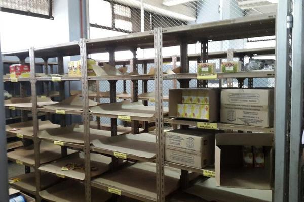Según la PDH solo el 30 por ciento de alimentos mantienen en las bodegas del Hospital General. (Foto Prensa Libre: PDH)<br _mce_bogus="1"/>