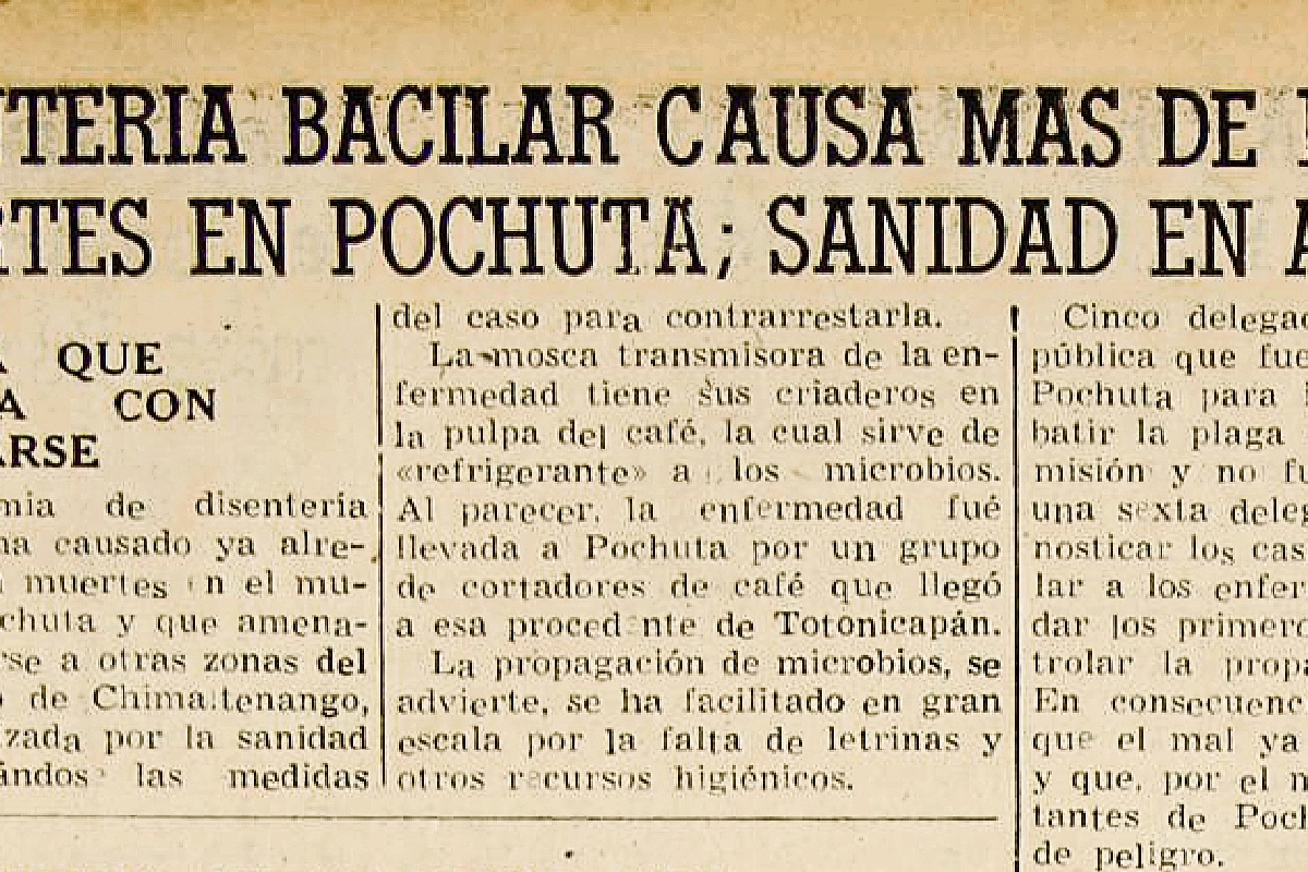 Epidemia de disenteria bacilar causa mas de cien muertos en Pochuta. Foto: Hemeroteca PL