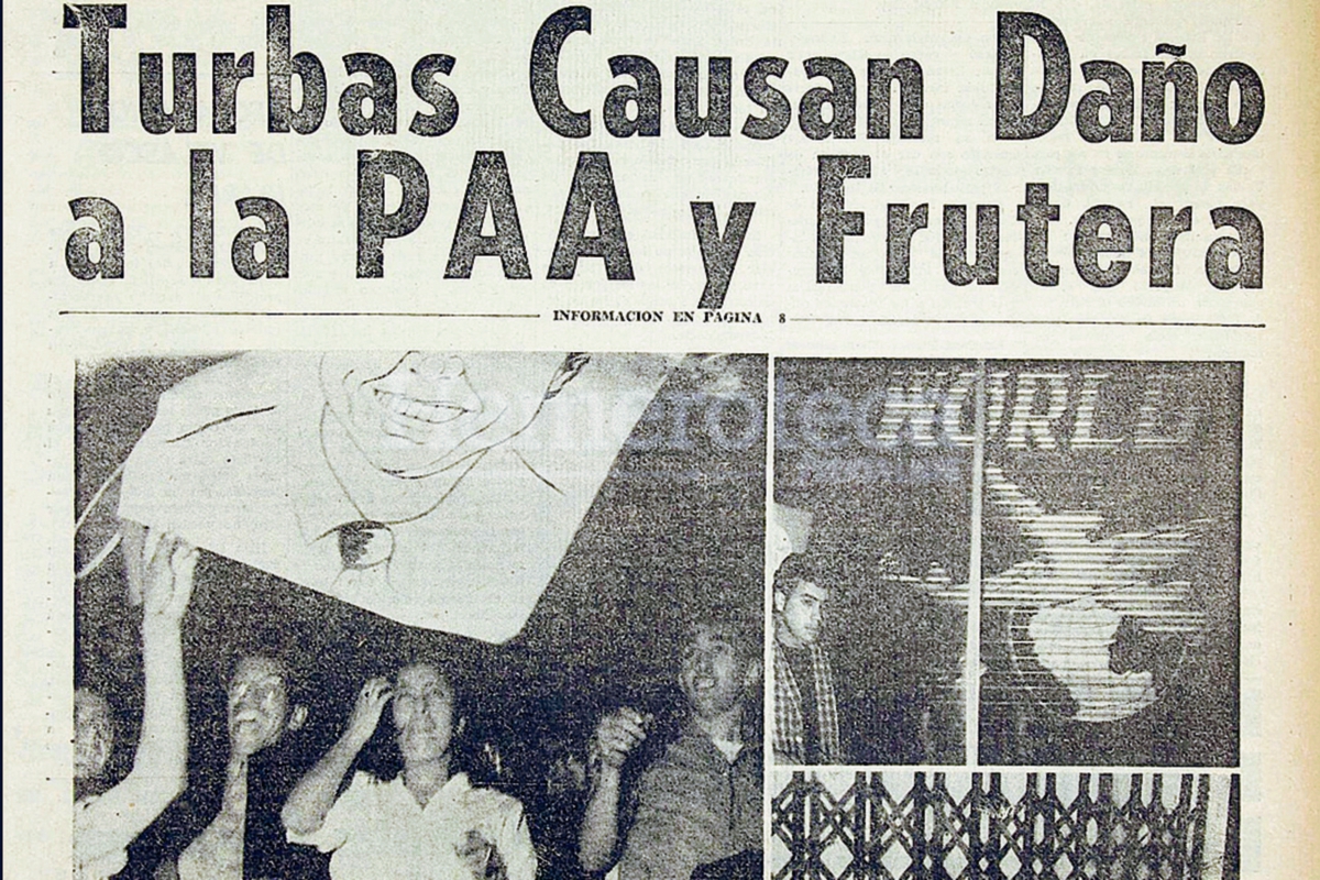 Turbas dañaron sede de la United Fruit Company, en la zona 1 capitalina. (Foto: Hemeroteca PL)