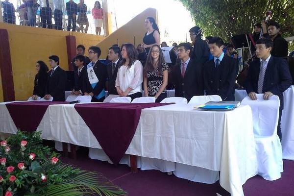 Como ejercicio democrático el Colegio Naleb cada año elige un gobierno escolar. (Foto Prensa Libre: Claudia Palma)<br _mce_bogus="1"/>