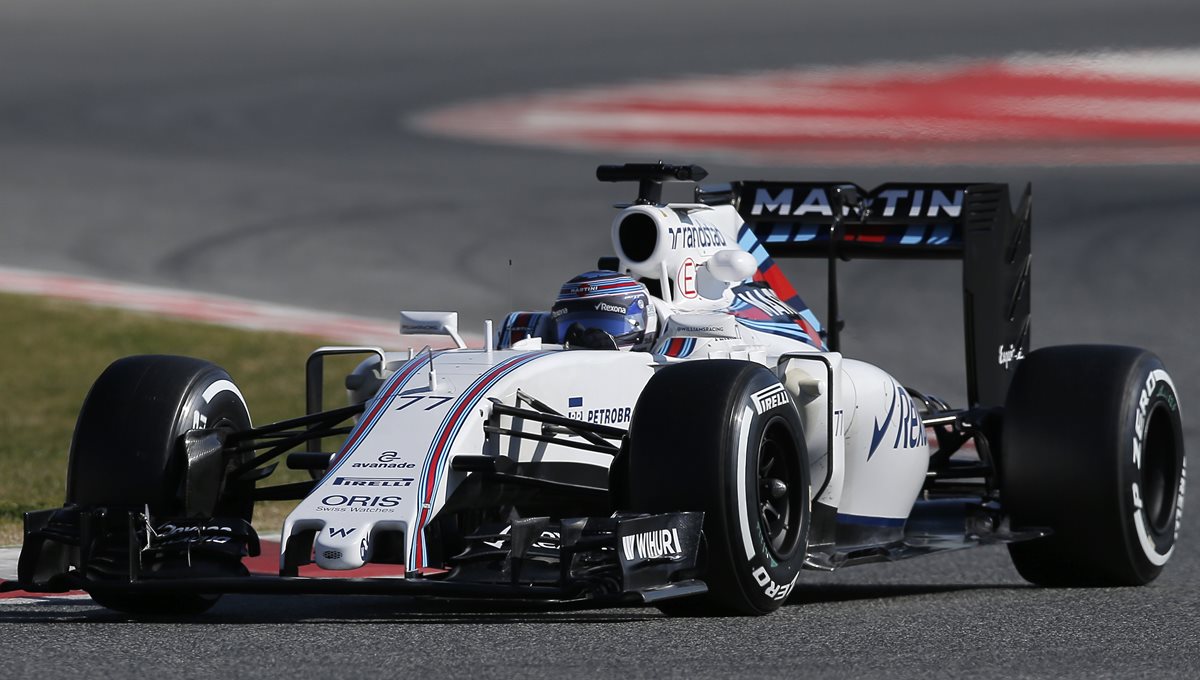 El piloto de Williams, Valtteri Bottas, encabezó el miércoles las pruebas de pretemporada de la Fórmula Uno. (Foto Prensa Libre: AP)