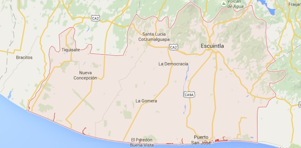 Mapa de Escuintla, donde se dictó la condena. (Foto Prensa Libre: Map Google).