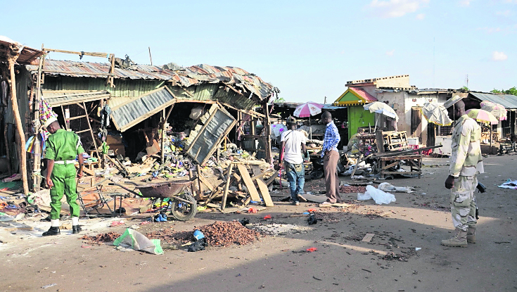 <em>Extremistas de Boko Haram emplean a mujeres y niñas en atentados suicidas. (Foto Prensa Libre: AP)
  