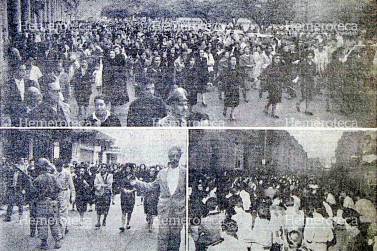 Aspectos de la protesta realizada el 17 de abril de 1962 exigiendo la renuncia de Ydígoras. (Foto: Hemeroteca PL)