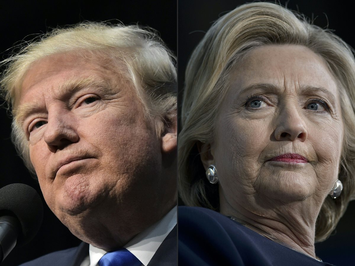Donald Trump y Hillary Clinton se disputan la Presidencia de EE. UU. este martes. (Foto Prensa Libre: AFP).