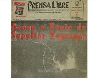 Volcán de Fuego causa serios daños en 1974