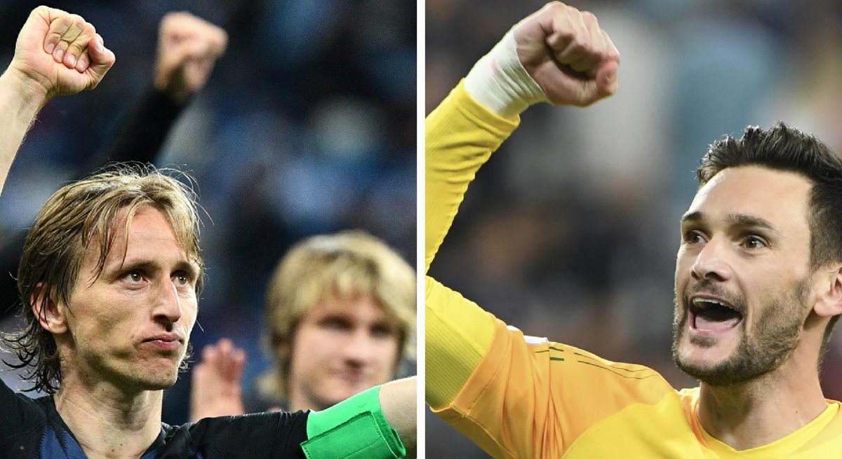 Luka Modric y Hugo Lloris son los líderes innatos de las selecciones de Croacia y Francia respectivamente. (Foto Prensa Libre: AFP)