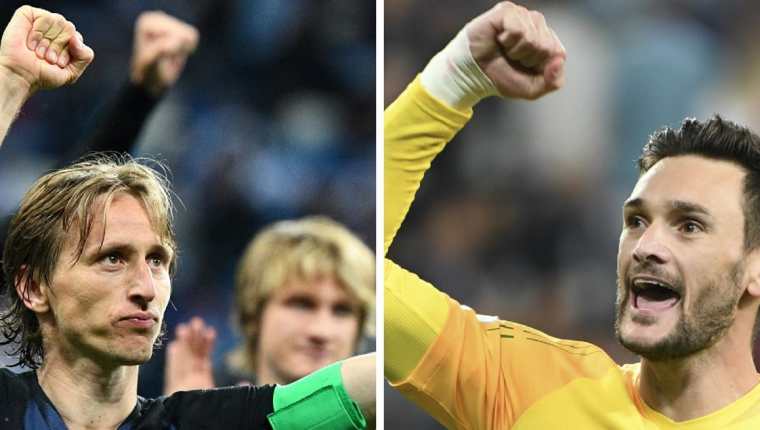 Luka Modric y Hugo Lloris son los líderes innatos de las selecciones de Croacia y Francia respectivamente. (Foto Prensa Libre: AFP)