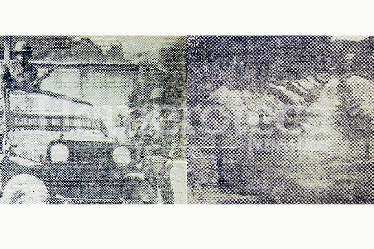 Miembros del ejército hondureño y tumbas de militares salvadoreños. (Foto Prensa Libre: Hemeroteca)