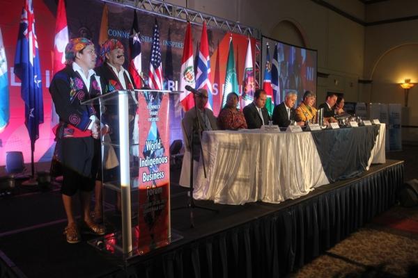 Inauguración del encuentro de empresarios indígenas. (Foto Prensa Libre: Paulo Raquec)<br _mce_bogus="1"/>