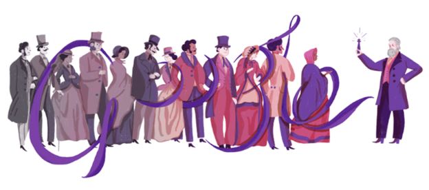 Este lunes el "doodle" del buscador de Google recuerda el 180° aniversario del nacimiento de Perkin. (Foto: Google)