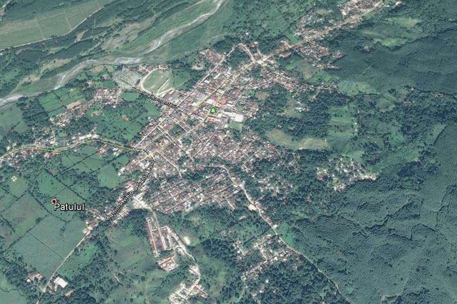 Mapa de Patulul, Suchitepéquez, donde un ayudante de autobús resultó herido a balazos. (Foto Prensa Libre: Google Earth)