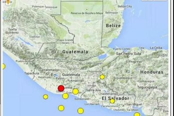 Mapa muestra epicentro del sismo. (Foto Prensa Libre: Conred)