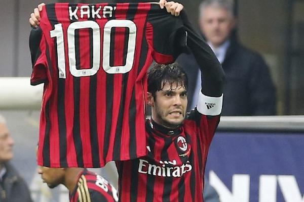 El brasileño Kaká marcó su gol cien con el Milán. (Foto Prensa Libre: AP)