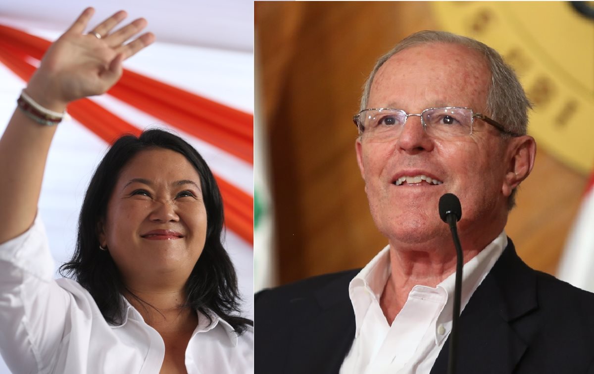 Keiko Fujimori y Pedro Pablo Kuczynski buscan ganar la Presindencia de Perú.(AFP).
