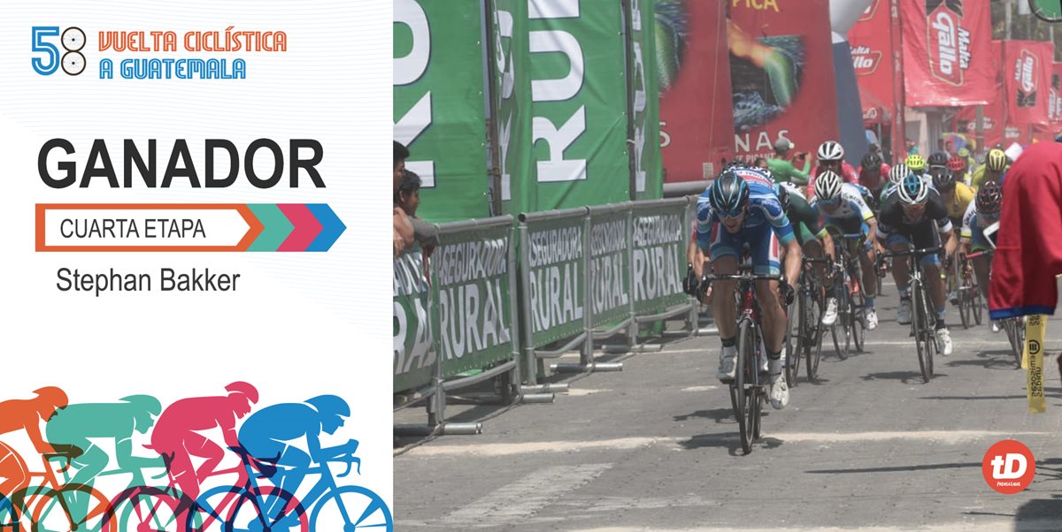 Stephan Bakker ganó la cuarta etapa de la 58 Vuelta a Guatemala. (Foto Prensa Libre: Norvin Mendoza)