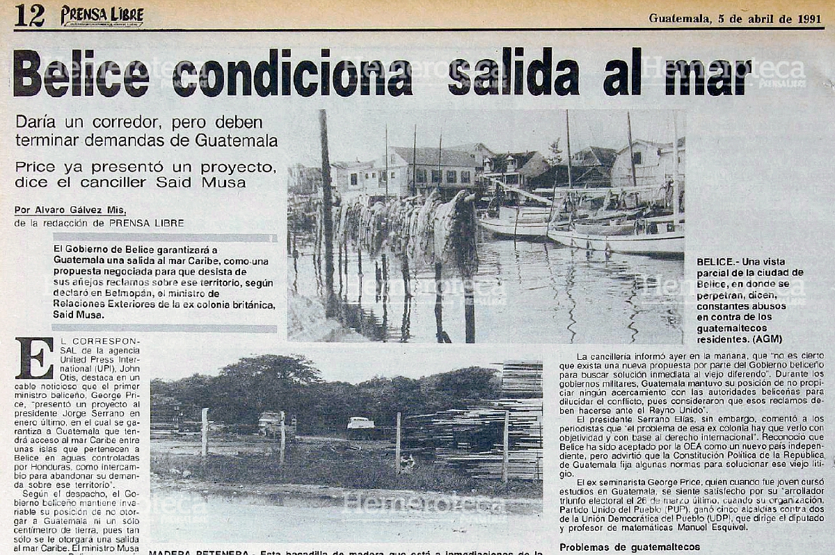 Nota del 5 de abril de 1995 donde se informaba de las negociaciones con Belice. Foto: Hemeroteca PL