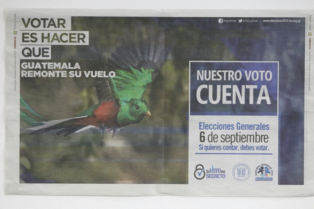 Comienza campaña del TSE de concientización al voto, con mira a las elecciones generales del 6 de septiembre. (Foto Prensa Libre: Esbin García)