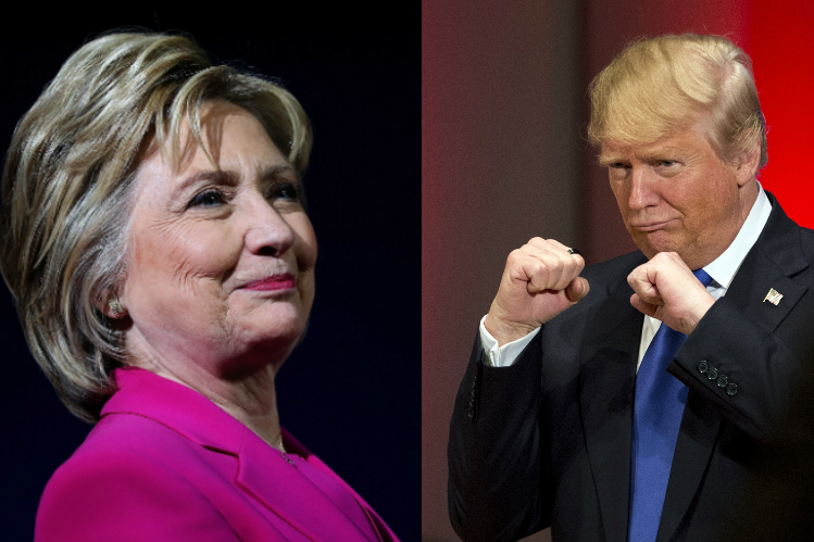 La demócrata Clinton y el republicano Trump buscarán la presidencia de EE. UU. en las elecciones del próximo 8 de noviembre. Fotos Prensa Libre: Justin Sullivan-AFP / Jae C. Hong-AP