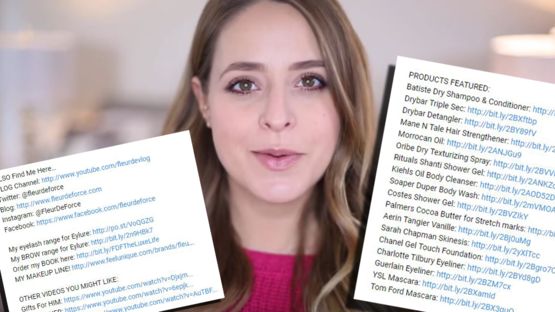 Youtbers como Fleur De Force publican enlaces en sus videos a sitios en línea en los que los espectadores pueden comprar los productos que ella recomienda. (Crédito: Fleur De Force / YouTube)