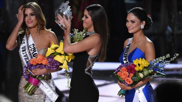 Miss Colombia Ariadna Gutiérrez tuvo la corona sobre su cabeza... por segundos. GETTY IMAGES