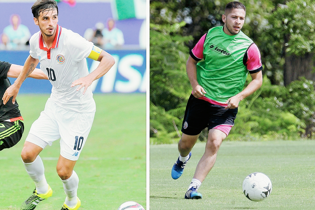 Bryan Ruiz y Elías Aguilar serán dos piezas claves para Wanchope en la Copa Oro. (Foto Prensa Libre: EFE)