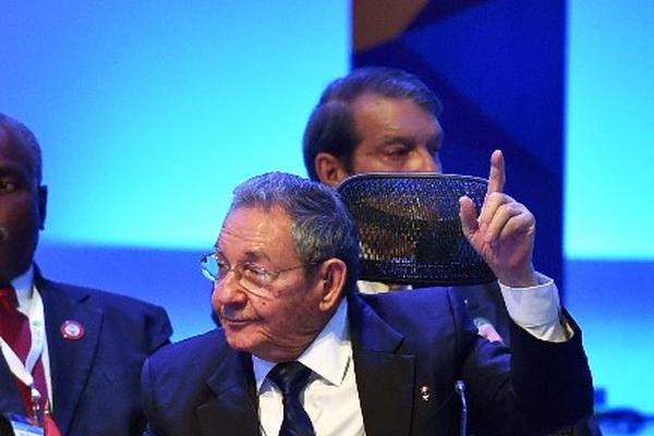 Raúl Castro durante su participación en la tercera cumbre de la Celac, en Costa Rica. (Foto Prensa Libre: AFP)