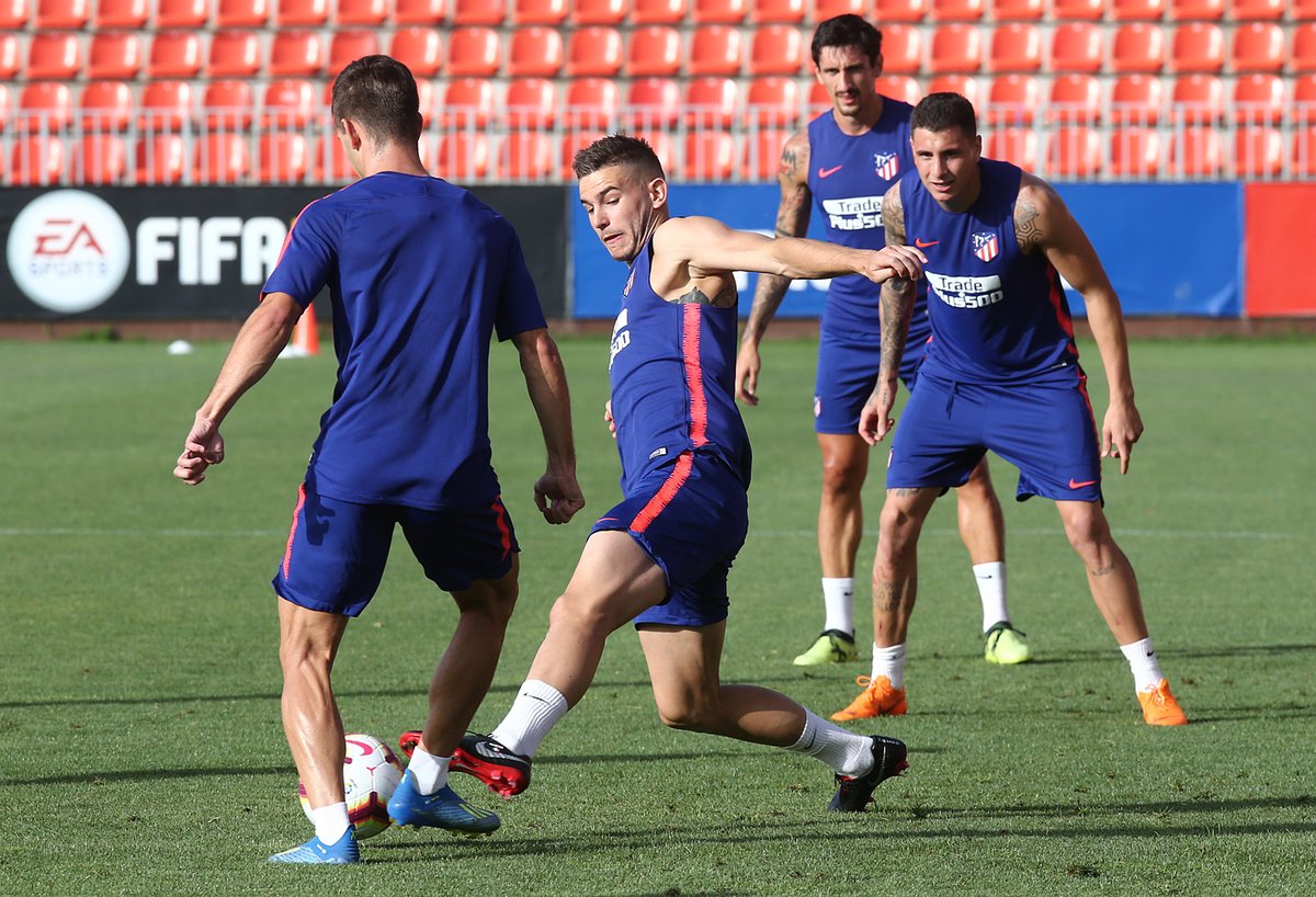 Lucas Hernández también regresó a la disciplina del Atlético de Madrid este lunes. (Foto Prensa Libre: Atlético de Madrid)