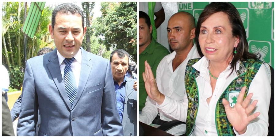 Jimmy Morales y Sandra Torres buscan la presidencia de Guatemala en un balotaje que se realizará el 25 de octubre. (Foto Prensa Libre: Hemeroteca PL)