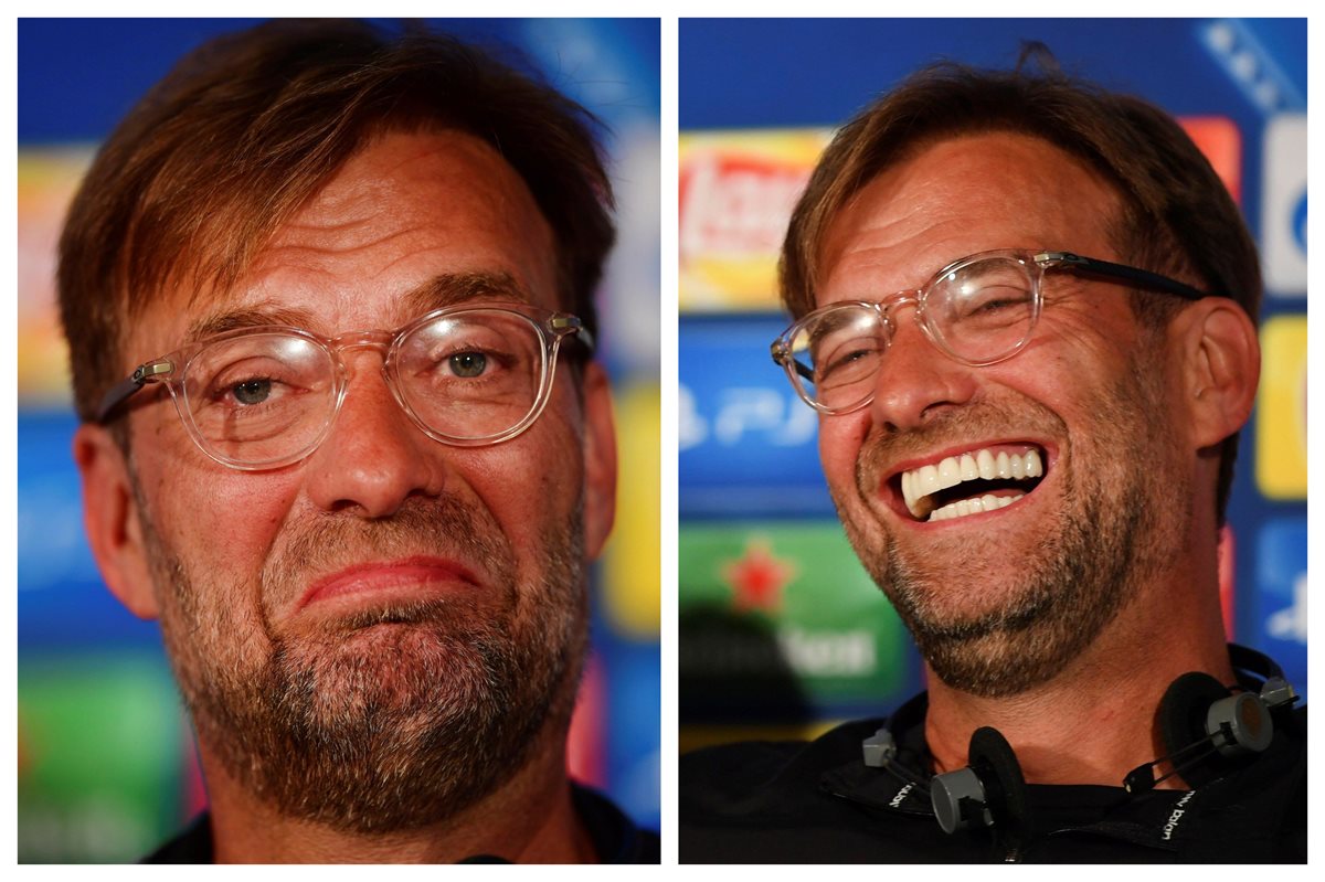Jurgen Klopp, entrenador del Liverpool, durante la conferencia de prensa previo a la final de la Champions League, contra el Real Madrid. (Foto Prensa Libre: EFE)