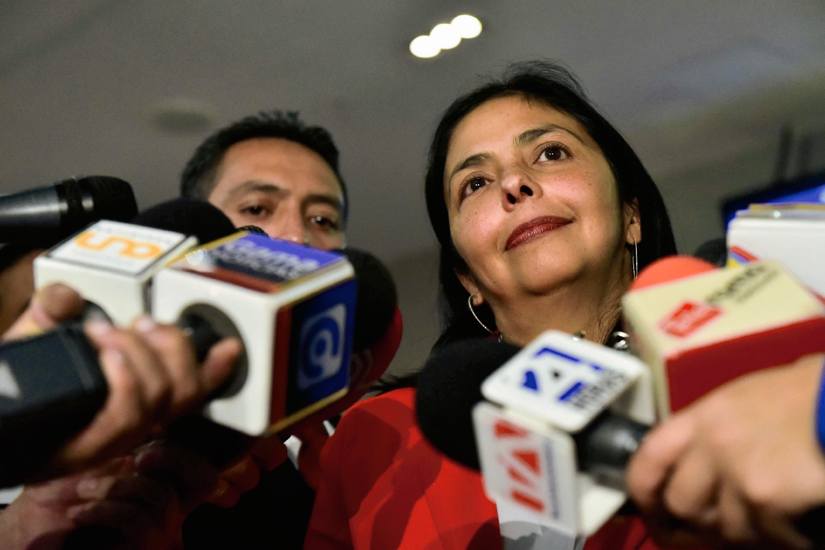 La canciller venezolana, Delcy Rodríguez, acudió a la OEA la medida de Obama. (Foto Prensa Libre:AFP)AFP
