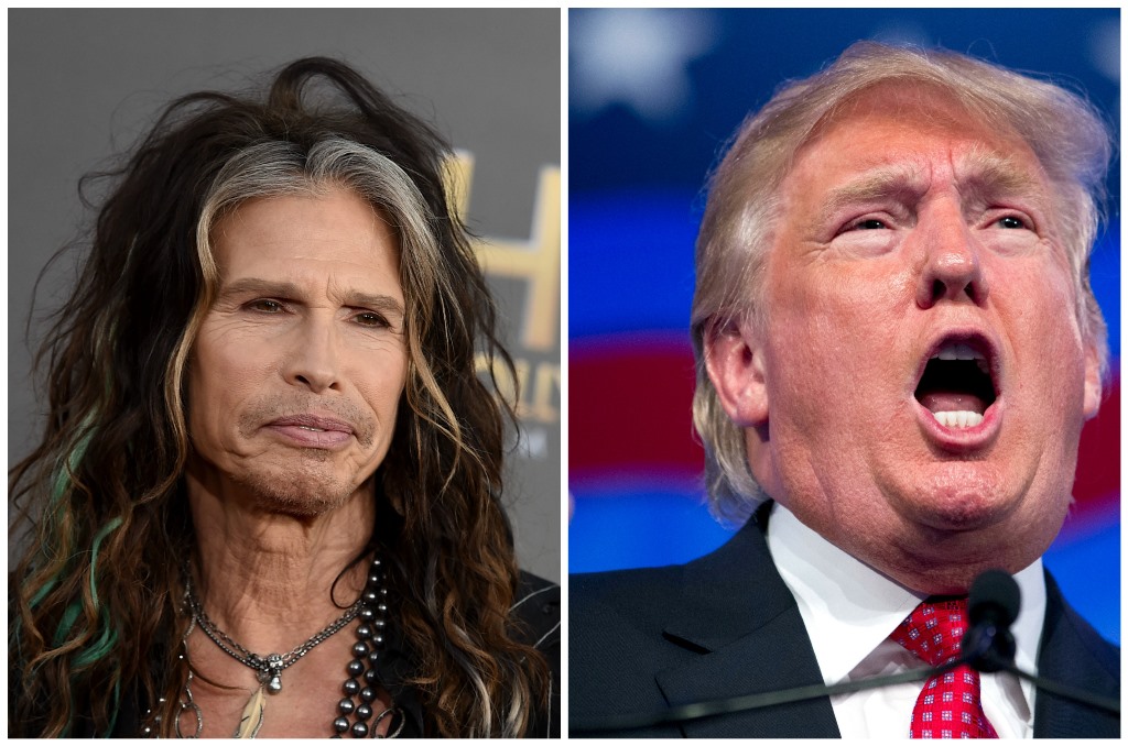 El vocalista de Aerosmith, Steven Tyler, ha solicitado a Donald Trump que deje de utilizar la música del grupo en sus actos de campaña. (Foto Prensa Libre: AP)