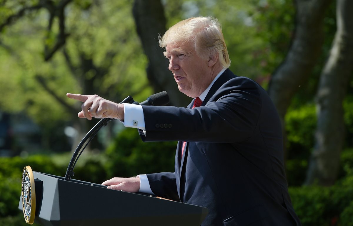 Donald Trump, presidente de EE. UU. recibió dura crítica del New York Times. (Foto Prensa Libre: AFP)