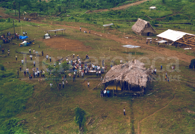 Vista aérea de la finca Xamán en Alta Verapaz, lugar de la masacre del 5 de octubre de 1995. (Foto: Hemeroteca PL)