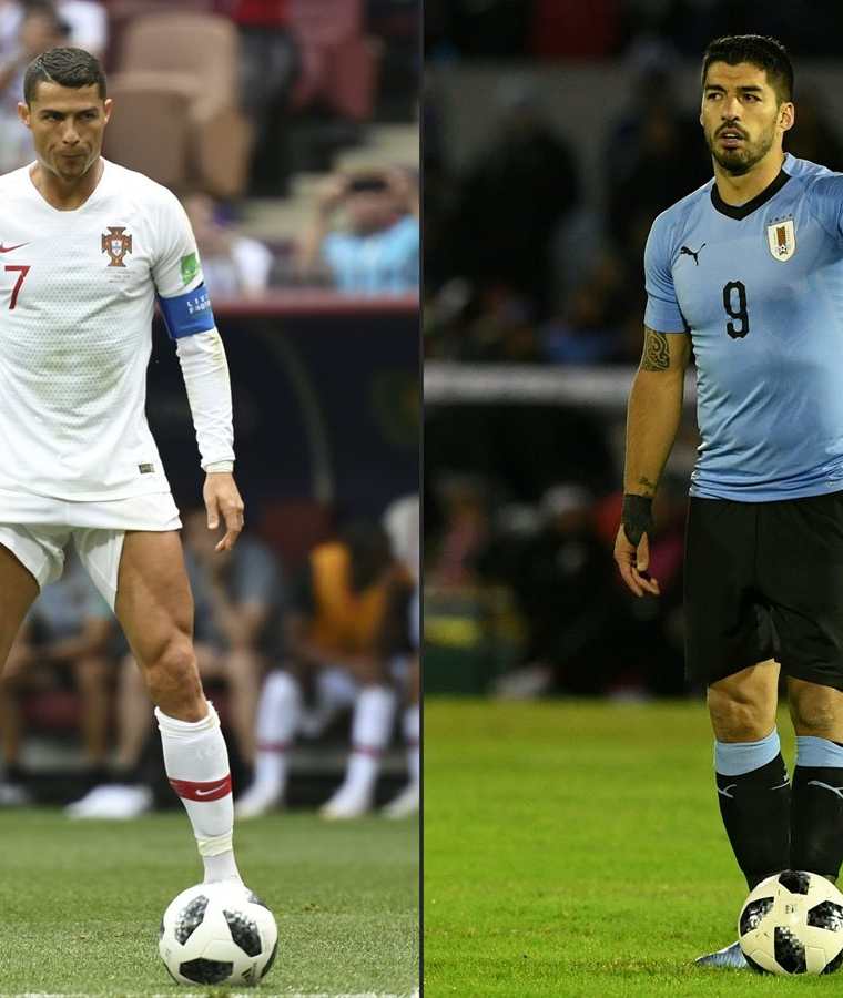 El interesante duelo entre Cristiano Ronaldo y Luis Suárez se trasladará de La Liga española hacia el Mundial de Rusia 2018. (Foto Prensa Libre: AFP)