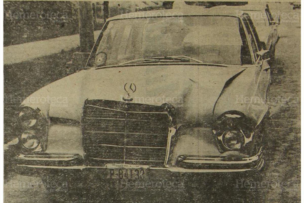 Vehículo en el cual viajaba Jorge Roberto, "Tito" Arana, el 5/7/1976, día del atentado. (Foto: Hemeroteca PL)