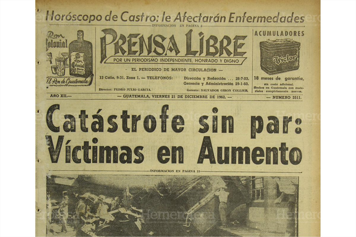 20/12/1962 Accidente ferroviario deja 22 muertos en Escuintla. (Foto: Hemeroteca PL)