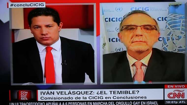 El jefe de la Cicig Iván Velásquez en entrevista con Fernando Del Rincón de CNN.(Foto Prensa Libre: Esbin García)