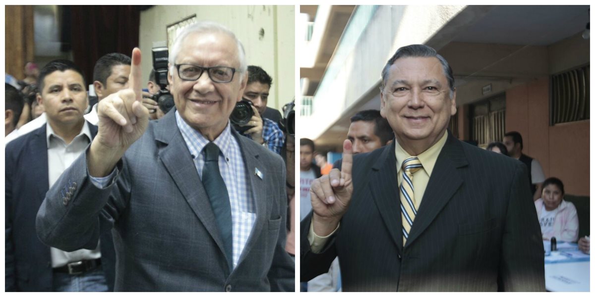 El presidente Alejandro Maldondo y el vicepresidente Alfonso Fuentes pidieron a los guatemaltecos ejercer su derecho para elegir al nuevo Presidente del país. (Foto Prensa Libre: Erick Avila)