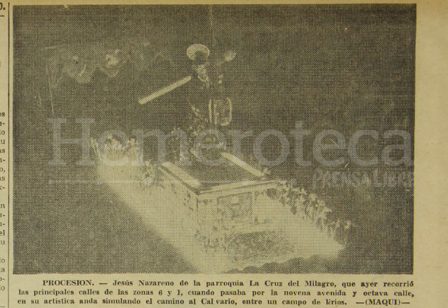 Publicación del 24 de marzo de 1970 que informaba sobre la procesión del Nazareno de la Parroquia. (Foto: Hemeroteca PL)