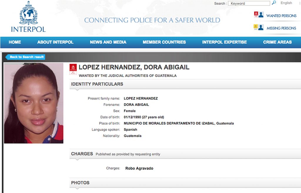 Dora Abigaíl López Hernández, apodada "la Negra", tenía orden de captura desde 2014. (Foto Prensa Libre: Cortesía)