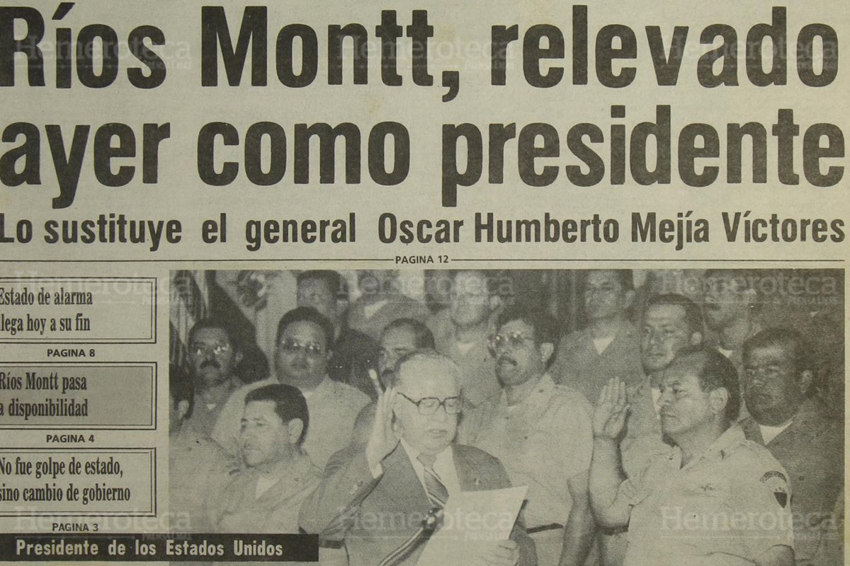 Juramentan a Mejía Víctores como jefe de Estado de Guatemala. (Foto: Hemeroteca PL)