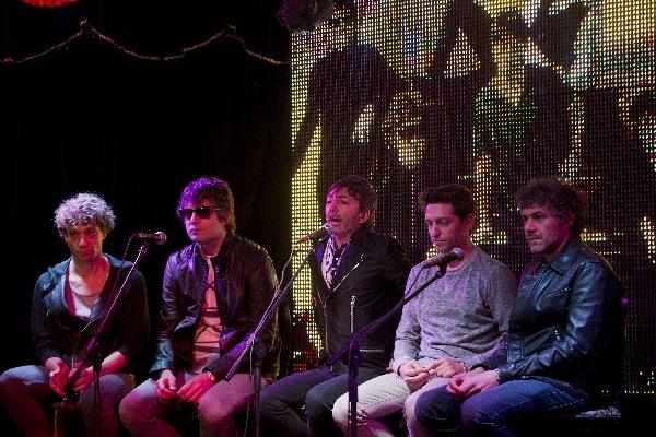 La banda argentina Babasónicos durante una conferencia de prensa en México. (Foto Prensa Libre: AFP)