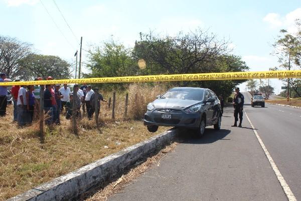 Vehículo donde  viajaba la víctima.